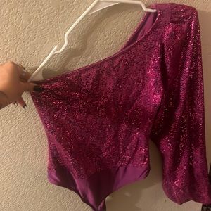 Pink sequin bodysuit